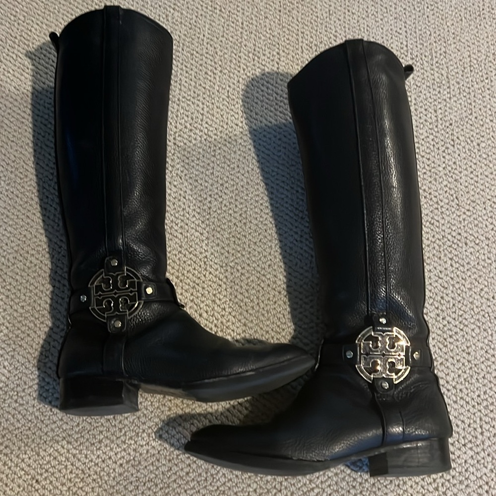 Tory Burch Black Riding Boot- Size 7 - image 3